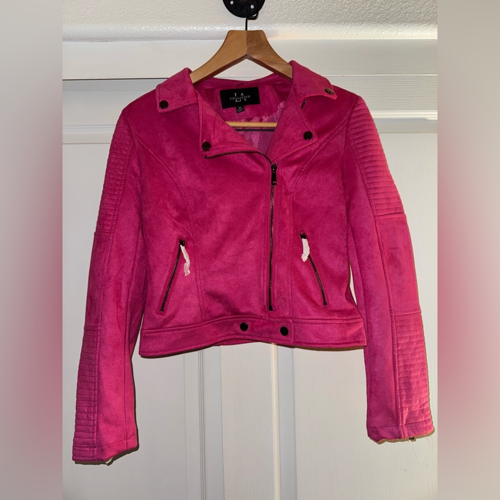 Stylish Pink Leather Jacket